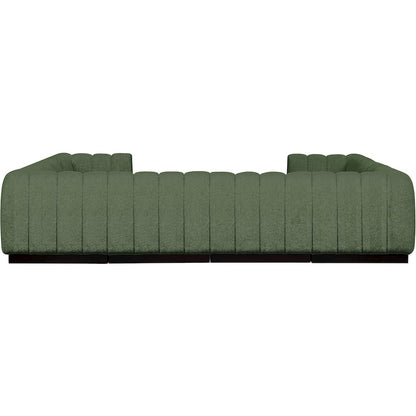 Quinn Green Chenille Fabric Modular Sectional