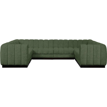 Quinn Green Chenille Fabric Modular Sectional
