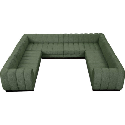 Quinn Green Chenille Fabric Modular Sectional