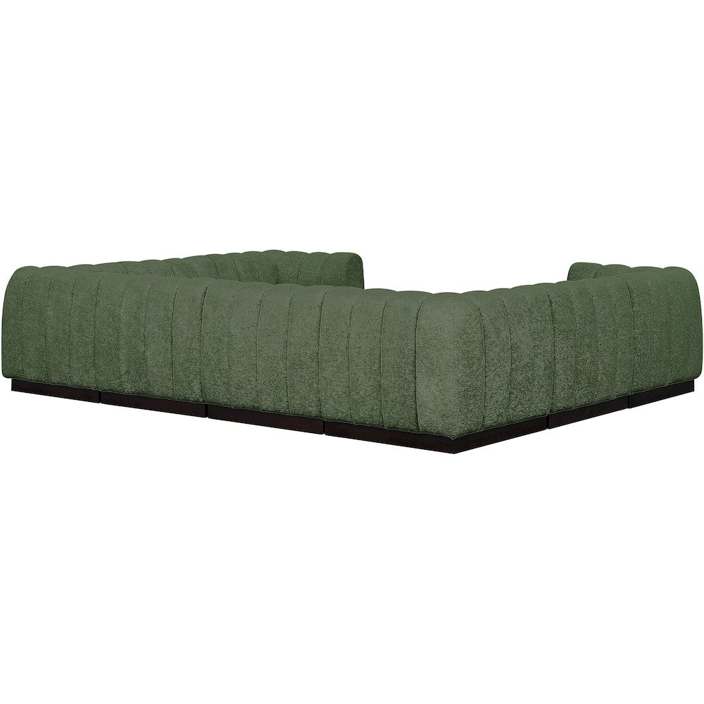 Quinn Green Chenille Fabric Modular Sectional