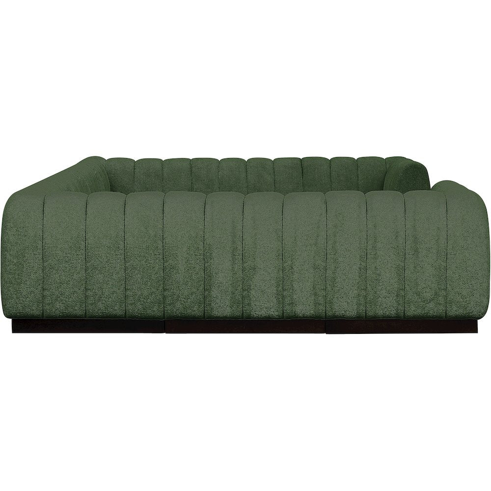 Quinn Green Chenille Fabric Modular Sectional