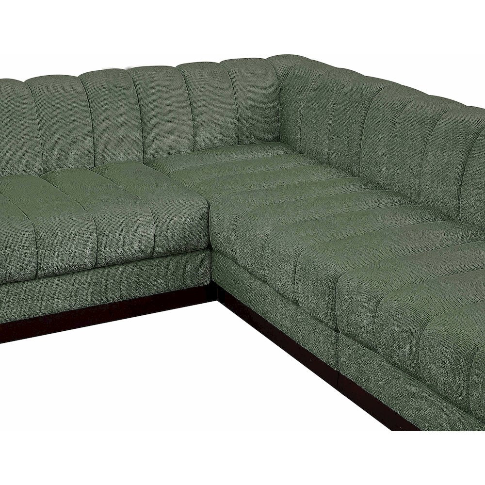 Quinn Green Chenille Fabric Modular Sectional