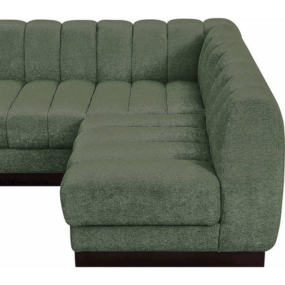 Quinn Green Chenille Fabric Modular Sectional