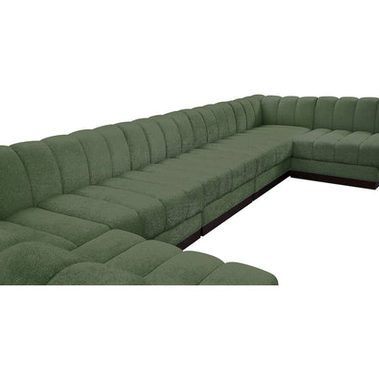 Quinn Green Chenille Fabric Modular Sectional