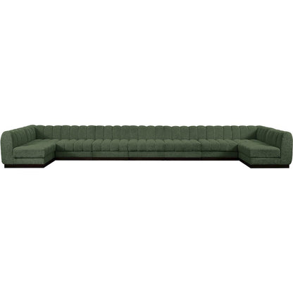 Quinn Green Chenille Fabric Modular Sectional