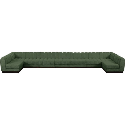 Quinn Green Chenille Fabric Modular Sectional