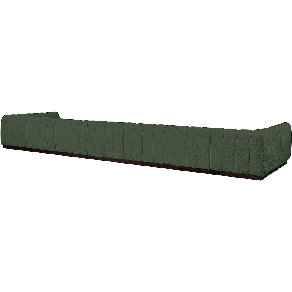 Quinn Green Chenille Fabric Modular Sectional