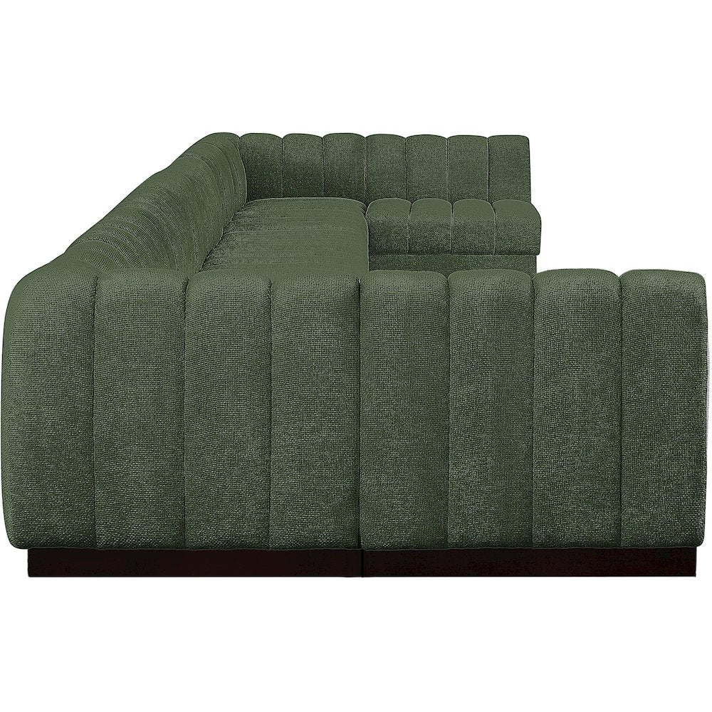 Quinn Green Chenille Fabric Modular Sectional