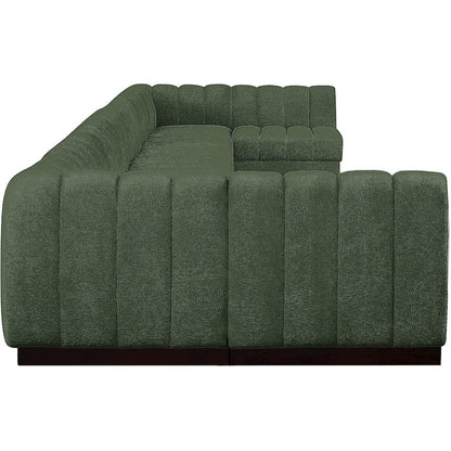 Quinn Green Chenille Fabric Modular Sectional