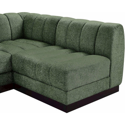 Quinn Green Chenille Fabric Modular Sectional