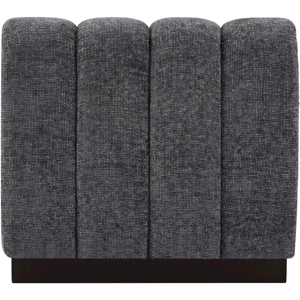 Quinn Grey Chenille Fabric Armless Chair