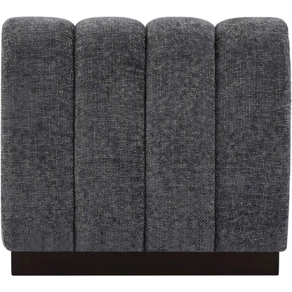 Quinn Grey Chenille Fabric Armless Chair