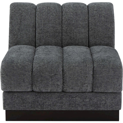 Quinn Grey Chenille Fabric Armless Chair