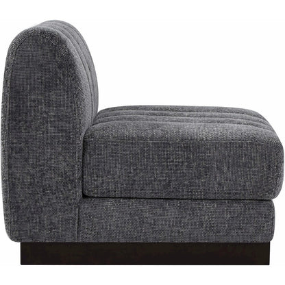 Quinn Grey Chenille Fabric Armless Chair