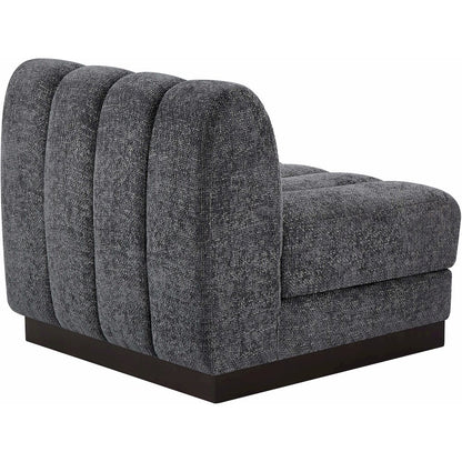 Quinn Grey Chenille Fabric Armless Chair