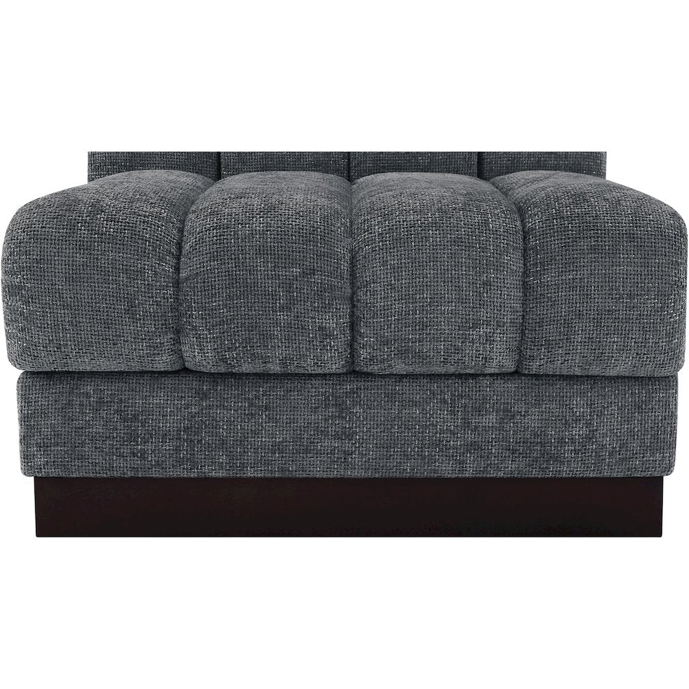 Quinn Grey Chenille Fabric Armless Chair