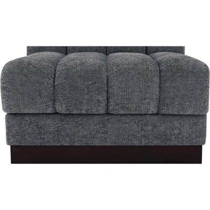 Quinn Grey Chenille Fabric Armless Chair