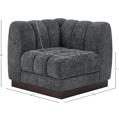 Quinn Grey Chenille Fabric Corner Chair