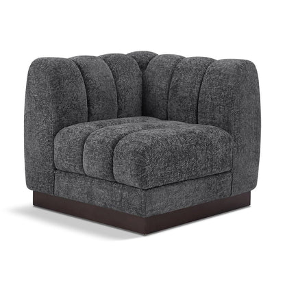 Quinn Grey Chenille Fabric Corner Chair