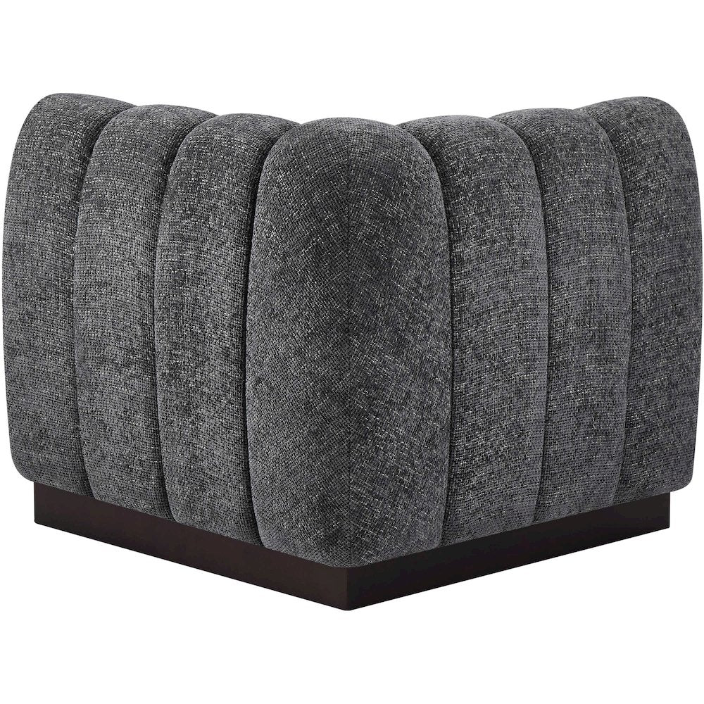 Quinn Grey Chenille Fabric Corner Chair