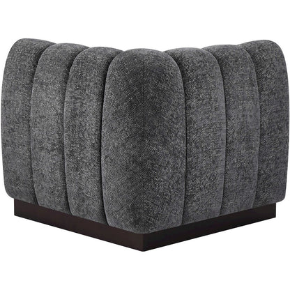 Quinn Grey Chenille Fabric Corner Chair