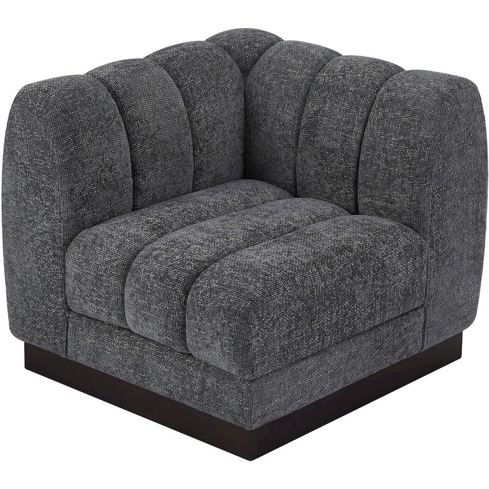 Quinn Grey Chenille Fabric Corner Chair