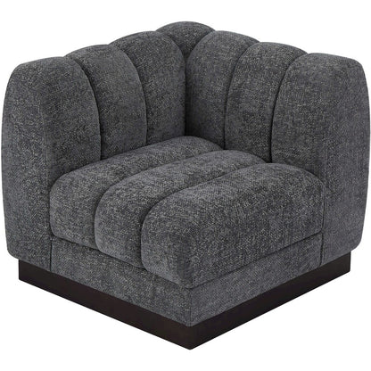 Quinn Grey Chenille Fabric Corner Chair