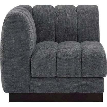 Quinn Grey Chenille Fabric Corner Chair