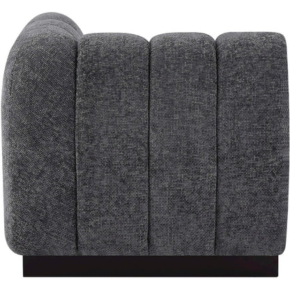 Quinn Grey Chenille Fabric Corner Chair