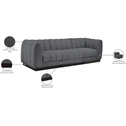 Quinn Grey Chenille Fabric Modular Sofa