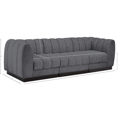 Quinn Grey Chenille Fabric Modular Sofa