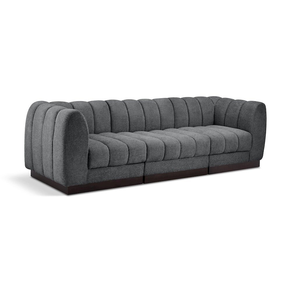 Quinn Grey Chenille Fabric Modular Sofa