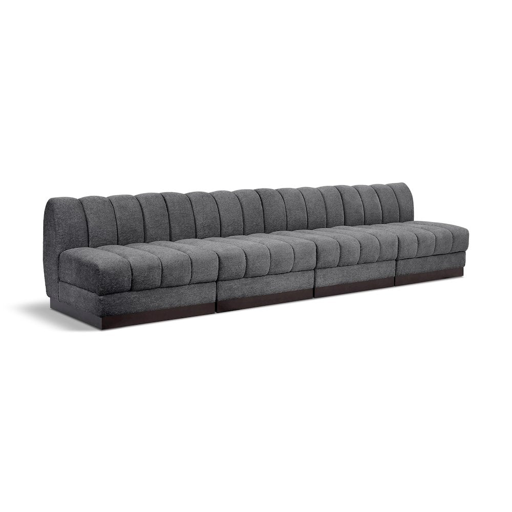 Quinn Grey Chenille Fabric Modular Sofa