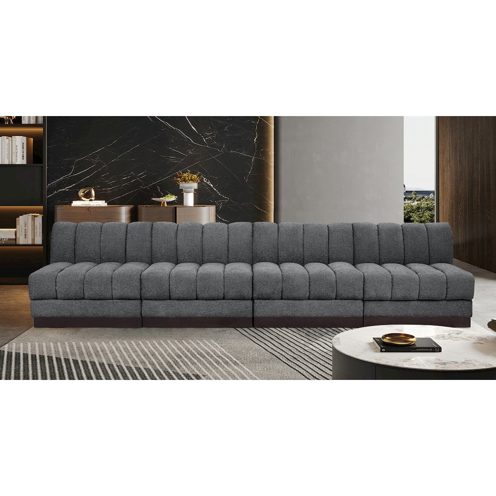 Quinn Grey Chenille Fabric Modular Sofa