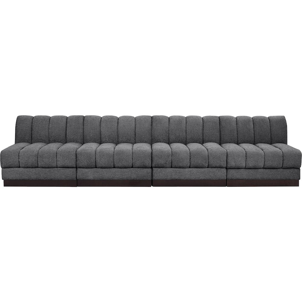 Quinn Grey Chenille Fabric Modular Sofa