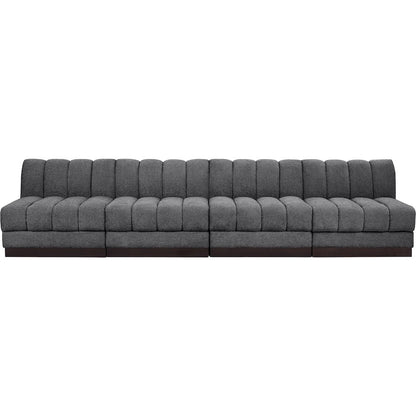 Quinn Grey Chenille Fabric Modular Sofa
