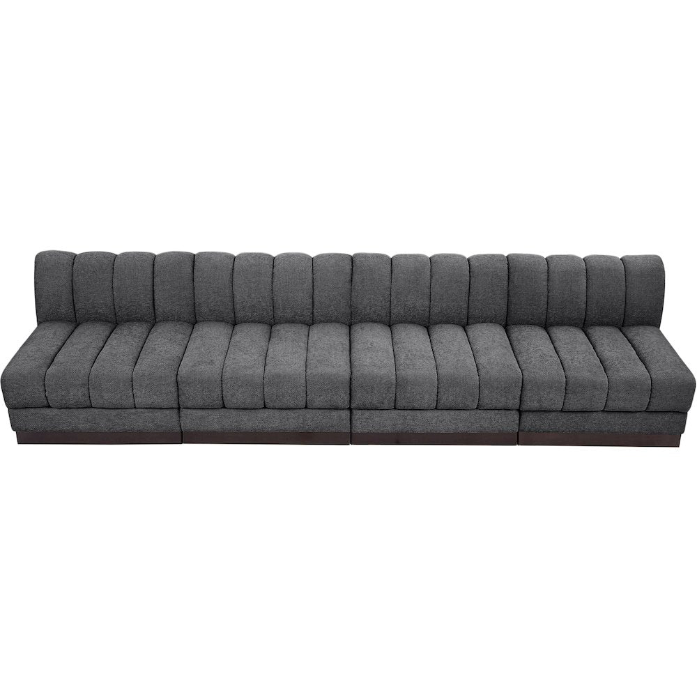 Quinn Grey Chenille Fabric Modular Sofa