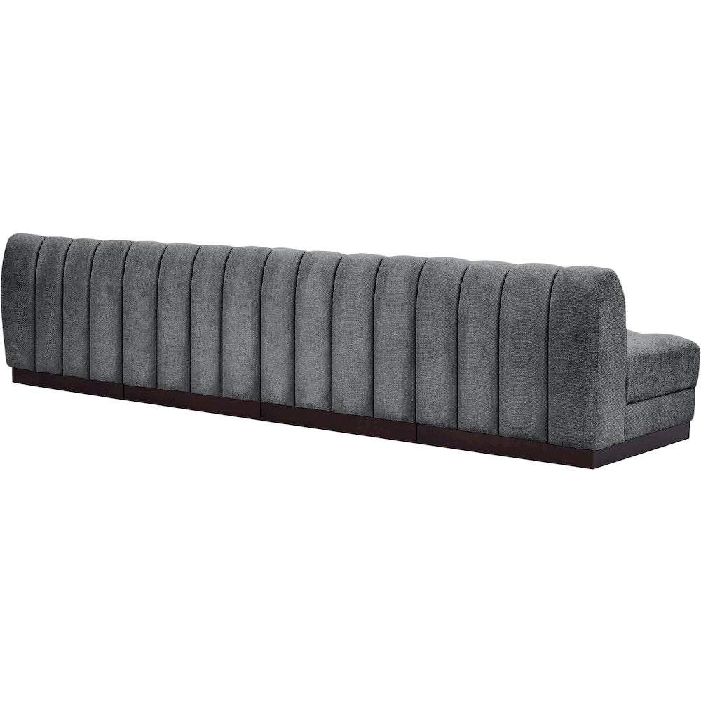 Quinn Grey Chenille Fabric Modular Sofa