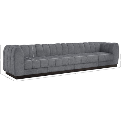 Quinn Grey Chenille Fabric Modular Sofa