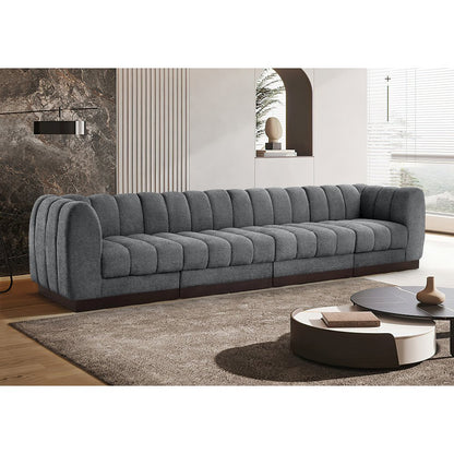 Quinn Grey Chenille Fabric Modular Sofa