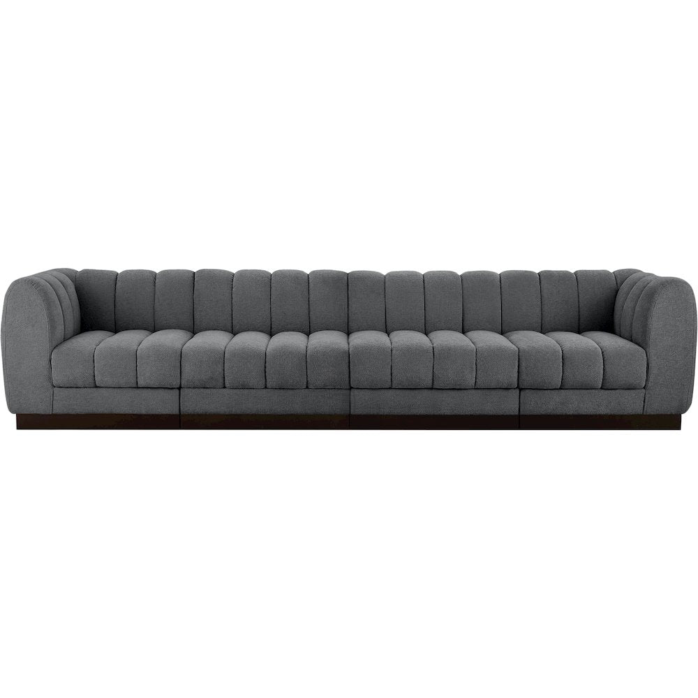 Quinn Grey Chenille Fabric Modular Sofa