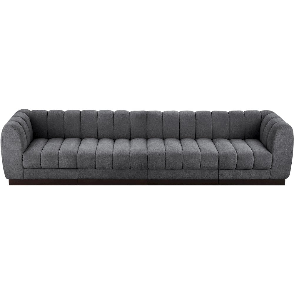 Quinn Grey Chenille Fabric Modular Sofa