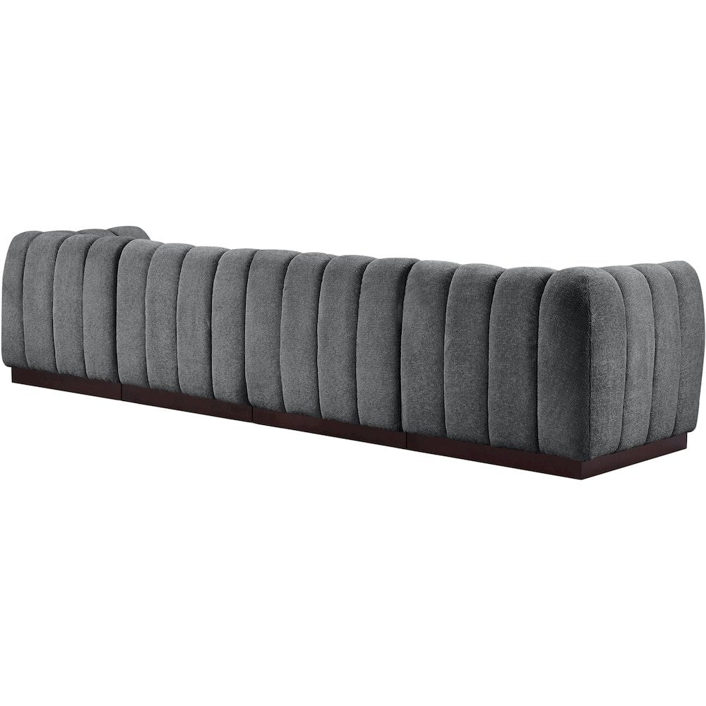 Quinn Grey Chenille Fabric Modular Sofa