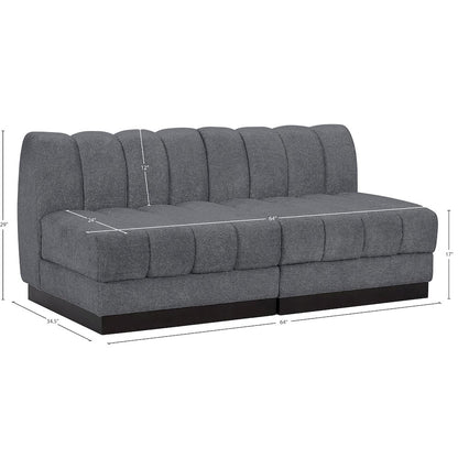 Quinn Grey Chenille Fabric Modular Sofa