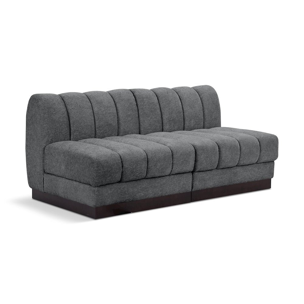 Quinn Grey Chenille Fabric Modular Sofa