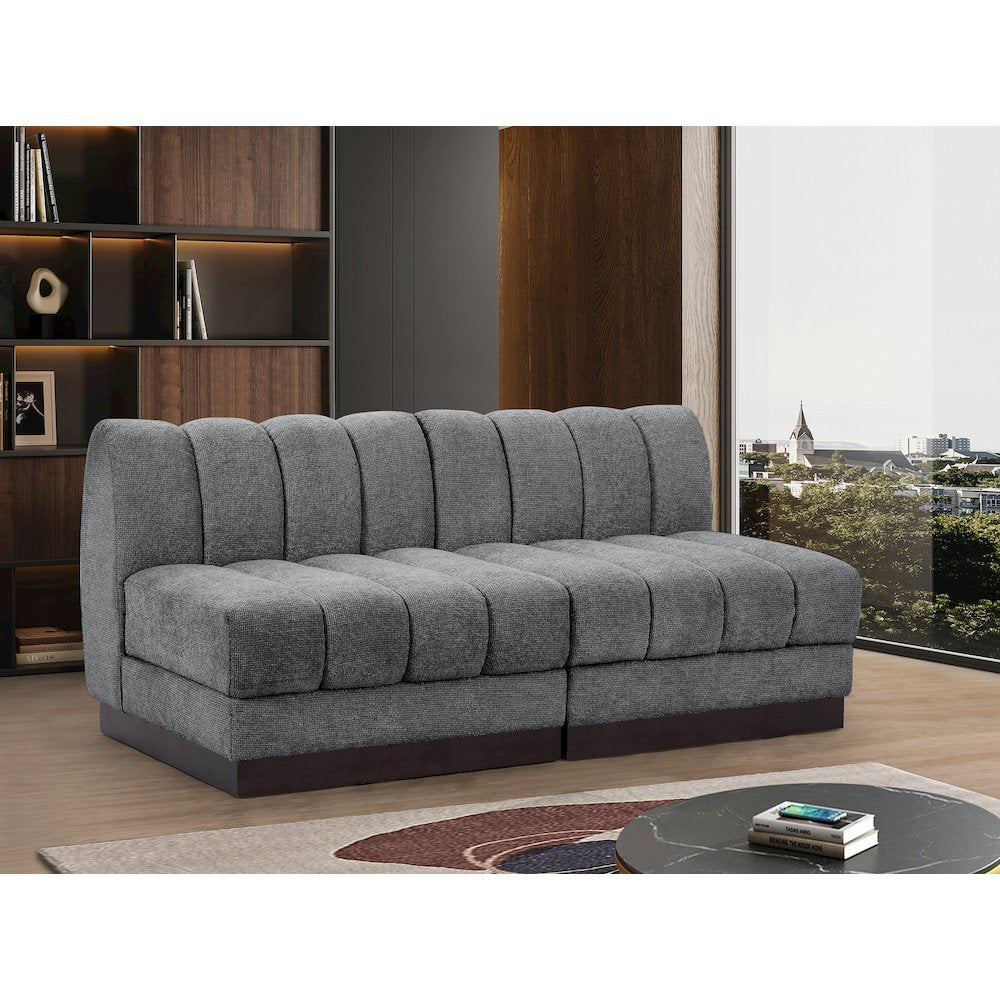 Quinn Grey Chenille Fabric Modular Sofa