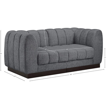 Quinn Grey Chenille Fabric Modular Sofa
