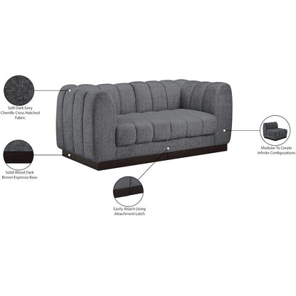Quinn Grey Chenille Fabric Modular Sofa