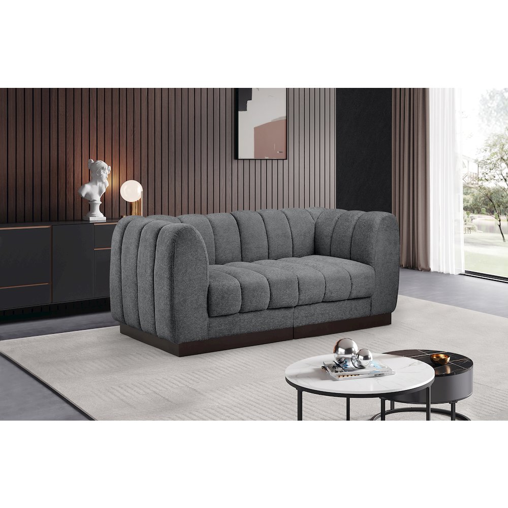 Quinn Grey Chenille Fabric Modular Sofa