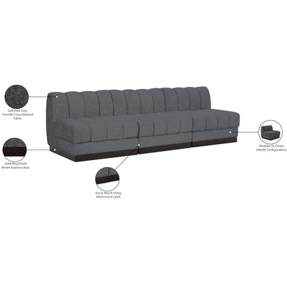 Quinn Grey Chenille Fabric Modular Sofa